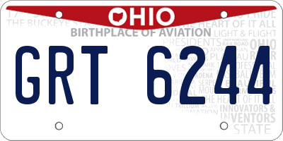 OH license plate GRT6244