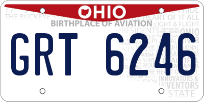OH license plate GRT6246