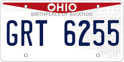 OH license plate GRT6255