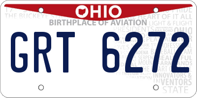 OH license plate GRT6272