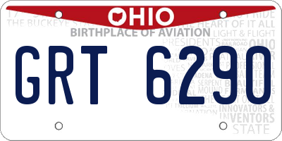 OH license plate GRT6290