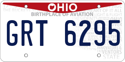 OH license plate GRT6295