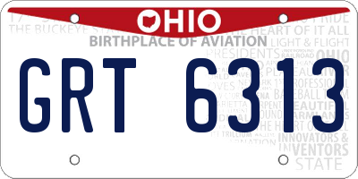 OH license plate GRT6313