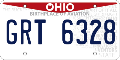OH license plate GRT6328
