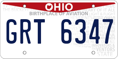 OH license plate GRT6347
