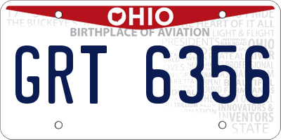 OH license plate GRT6356