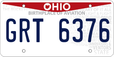 OH license plate GRT6376