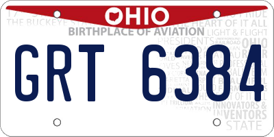 OH license plate GRT6384