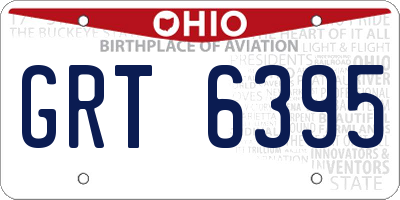 OH license plate GRT6395