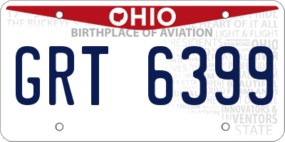 OH license plate GRT6399