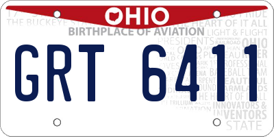 OH license plate GRT6411