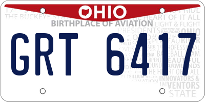 OH license plate GRT6417