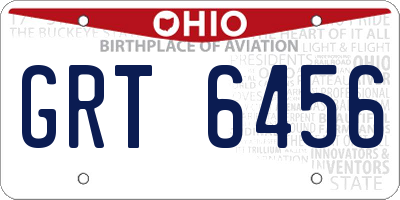 OH license plate GRT6456