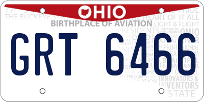 OH license plate GRT6466