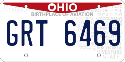OH license plate GRT6469