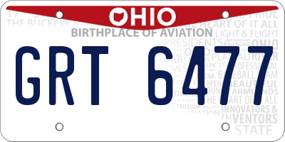 OH license plate GRT6477