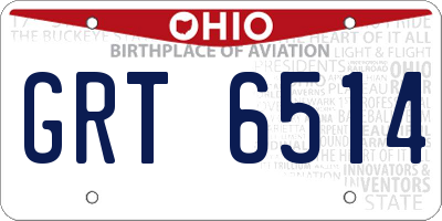 OH license plate GRT6514