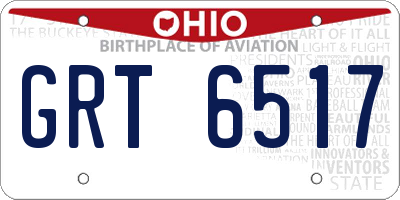 OH license plate GRT6517