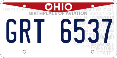 OH license plate GRT6537