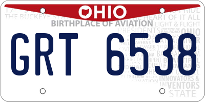 OH license plate GRT6538