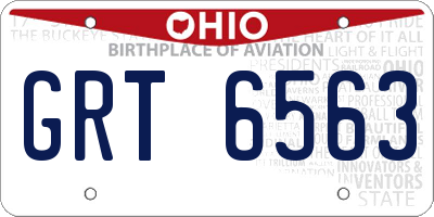 OH license plate GRT6563