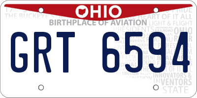 OH license plate GRT6594