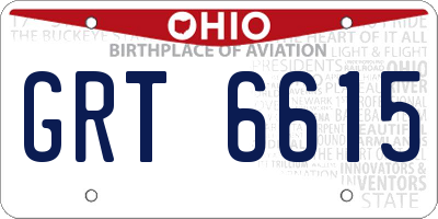 OH license plate GRT6615