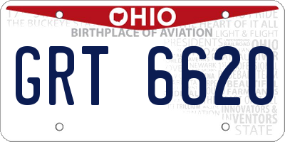 OH license plate GRT6620