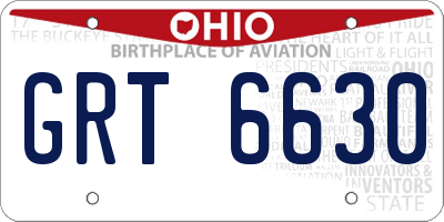 OH license plate GRT6630