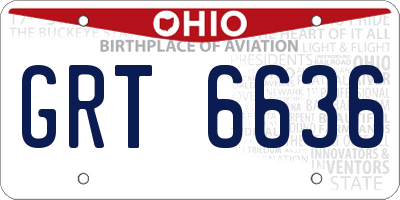 OH license plate GRT6636