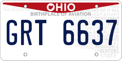 OH license plate GRT6637