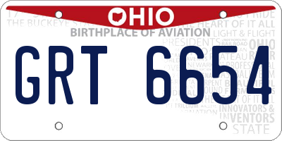OH license plate GRT6654