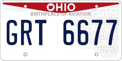 OH license plate GRT6677