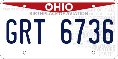 OH license plate GRT6736