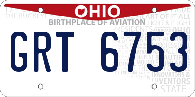 OH license plate GRT6753