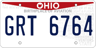 OH license plate GRT6764