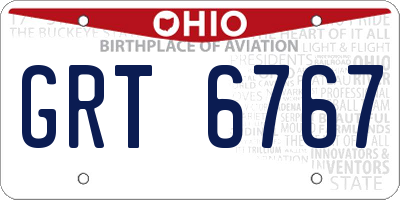 OH license plate GRT6767