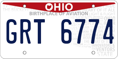 OH license plate GRT6774