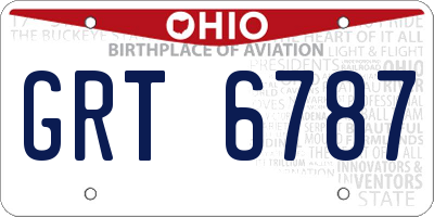 OH license plate GRT6787
