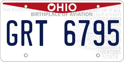 OH license plate GRT6795