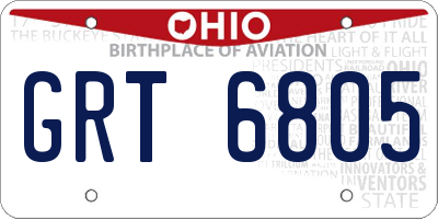 OH license plate GRT6805