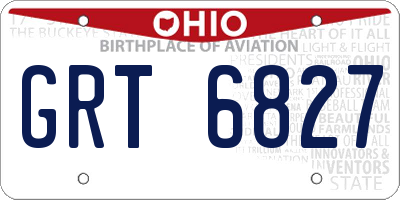 OH license plate GRT6827