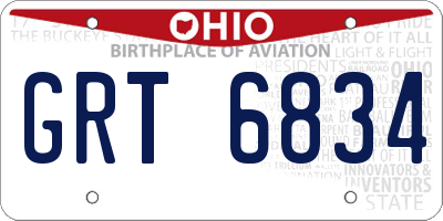 OH license plate GRT6834