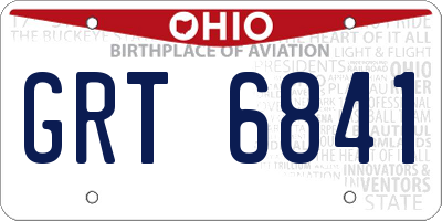 OH license plate GRT6841