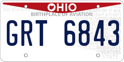 OH license plate GRT6843