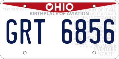 OH license plate GRT6856