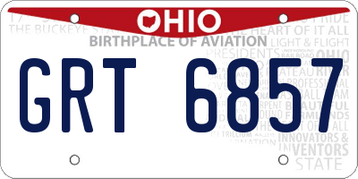 OH license plate GRT6857