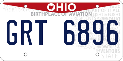 OH license plate GRT6896