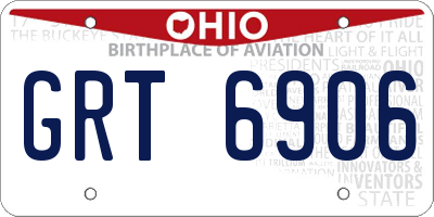 OH license plate GRT6906