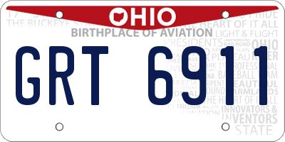 OH license plate GRT6911